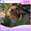 Park Outdoor Coffee Cat Shape Custom Children's Wooden Playground Equipment Factory