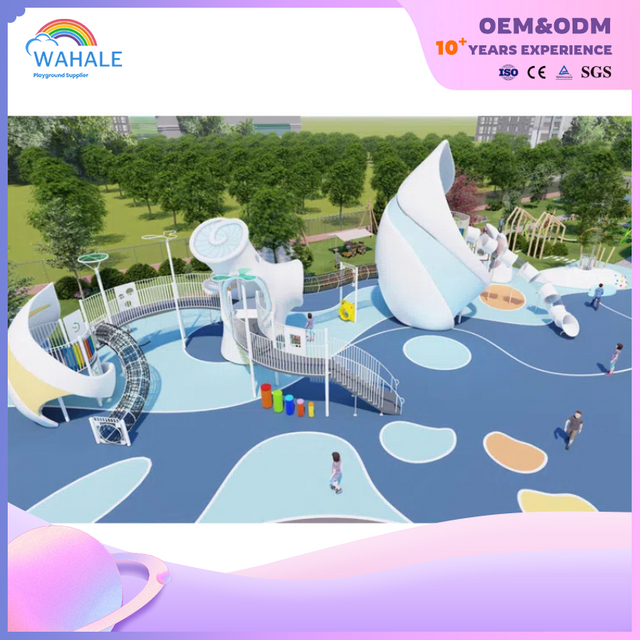 Kindergarten Outdoor Blue Ocean Thème personnalisé pour les enfants Exercice physique de jeu Équipement de terrain de jeu