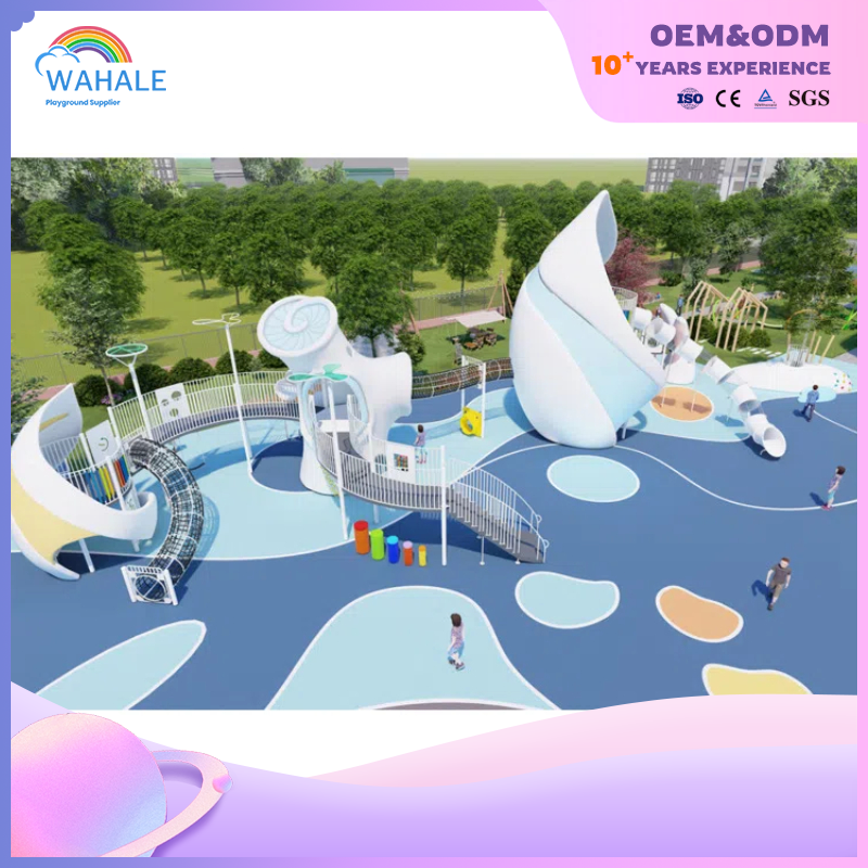 Kindergarten Outdoor Blue Ocean Theme Customized Children's Physical Exercise Playground Equipment Builder