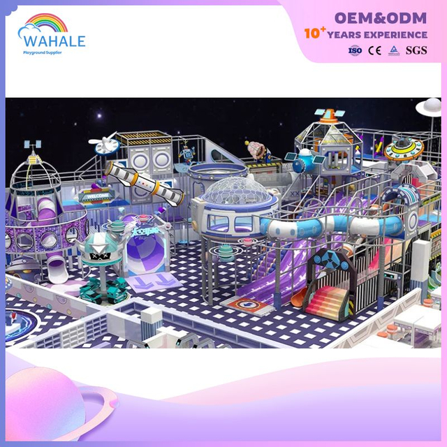 Space Adventure Theme Customized Children's Purple Luxury Soft Playground Equipment Wholesale