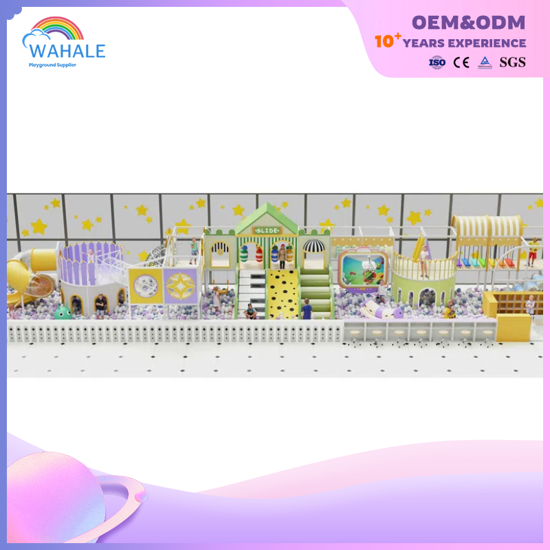 Early Education Center Outdoor Pink Green Theme Custom Castle Shape Playground Equipment Supplier