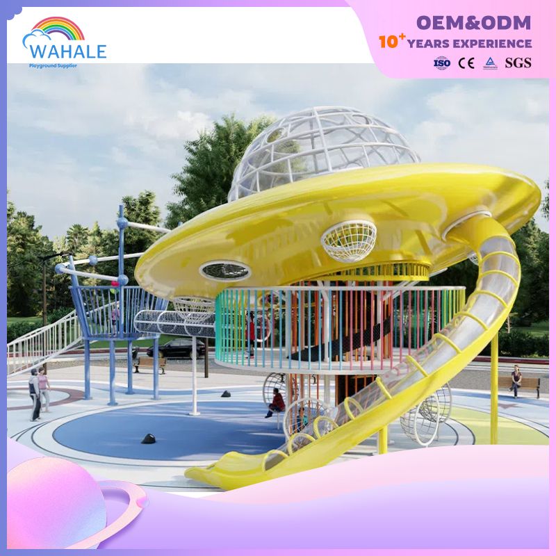 Scenic Area Outdoor Macaron Color Customized Playground Children Flying Saucer Modeling Playground Equipment