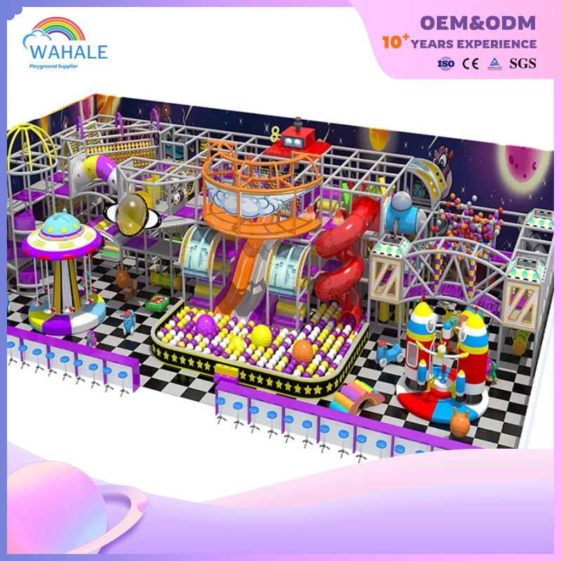 Purple Flying Saucer Modeling Custom Shopping Mall Indoor Soft Equipment for Children's Playground