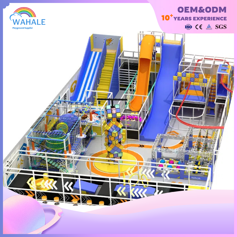 Indoor Children's Rubik's Cube Shape Custom Expansion Trampoline Park Video Game Theme Children's Playground