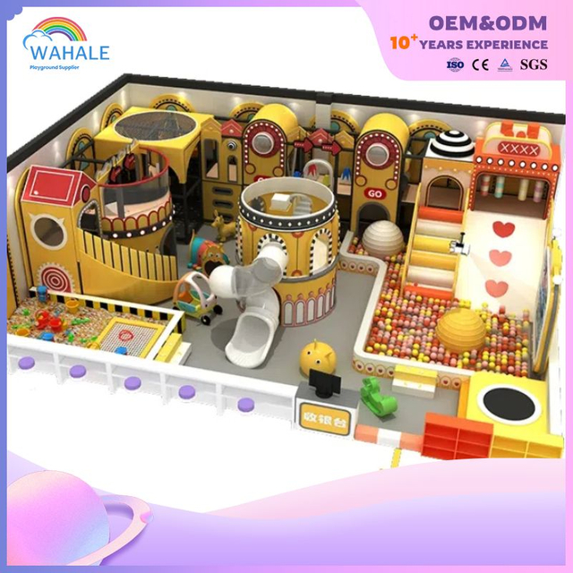 Thème de dessin animé Custom Shopping Mall Indoor Yellow Soft Installation Playground Aground Wholesale