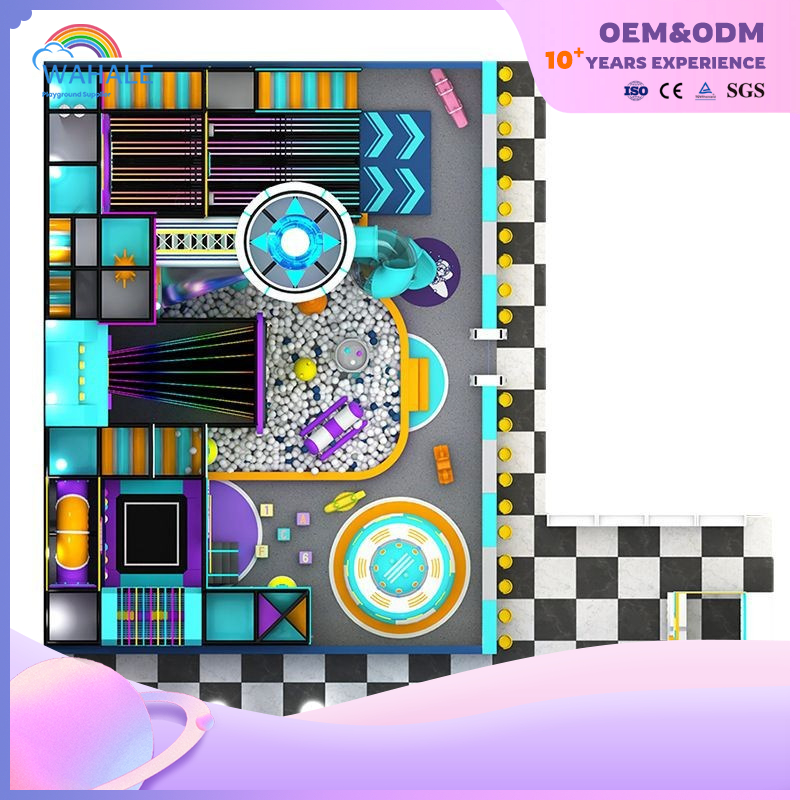 Early Education Center Indoor Video Game Theme Customized Children's Space Slide Playground Equipment