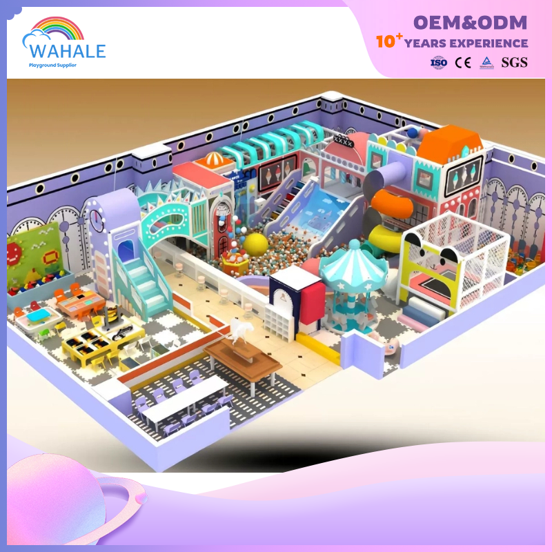 Sales Center Outdoor Pink Purple Children's Cartoon Soft Installation Playground Equipment Dealer