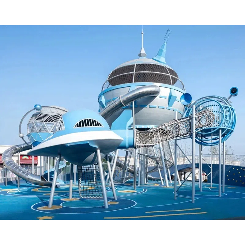 Blue spaceship tower