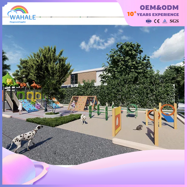 Park Outdoor Green Cartoon Style Slide Park مخصصة لتمرينات الأطفال معدات الجملة