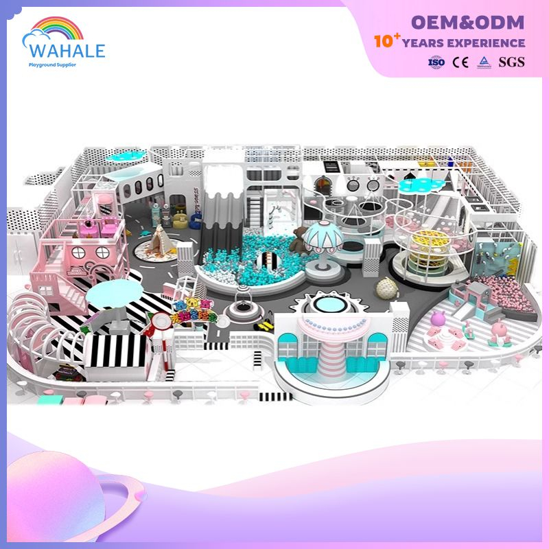 Mall Indoor Space Theme Customized Children's Soft White Playground Equipment Builder
