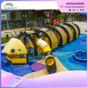 Shopping Mall Outdoor Cartoon Wasp Shape Custom Children's Wooden Playground Equipment Wholesale