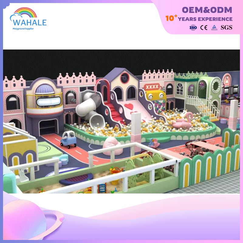 The Indoor Pink Castle-themed Custom Playground in The Shopping Mall Is A Children's And Parent-child Interactive Park