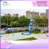 Community Outdoor Blue Bullet Car Shape Customized Wooden Children's Slide Playground Equipment