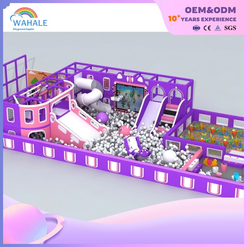 Purple Children's Amusement Park Custom Indoor Fantasy Playground Equipment Supplier