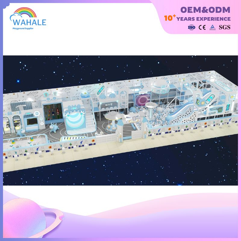 Blue And White Spaceship-themed Children's Playground Custom Indoor Amusement Park Equipment