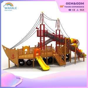 Wooden sailboat shape children's outdoor playground equipment customization