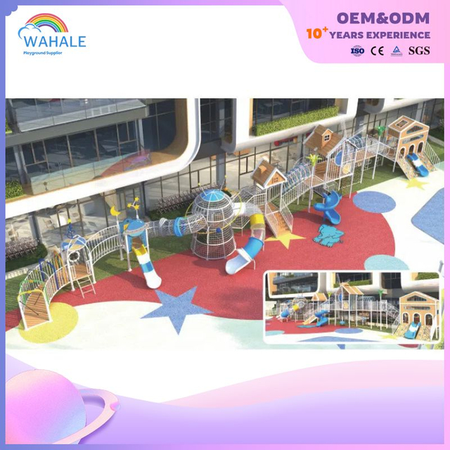 Shopping Mall Outdoor Children's Wooden Playground Customized Star Theme Amusement Park Equipment Suppliers