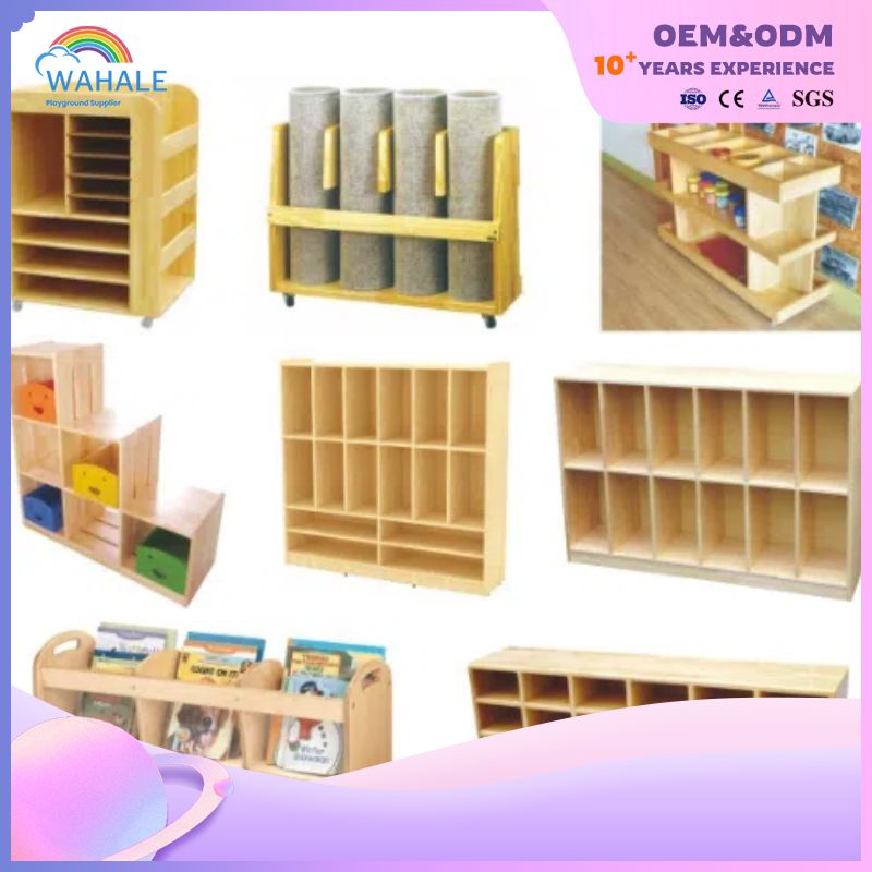 Mongolian Pine Map Bookcase Toy Cabinet Children's Indoor Amusement Equipment Wholesale