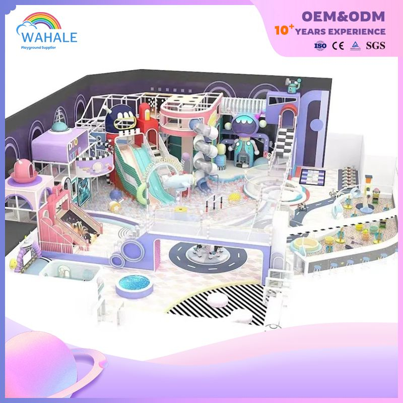 Purple Video Game Theme Children's Indoor Play Custom Cute Soft Installation Playground Equipment