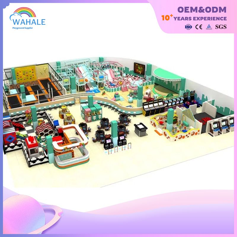 Green theme customized indoor children's video game theme playground equipment sale