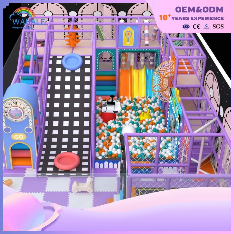 Purple Theme Children's Castle Park Custom Indoor Playground Equipment Wholesale