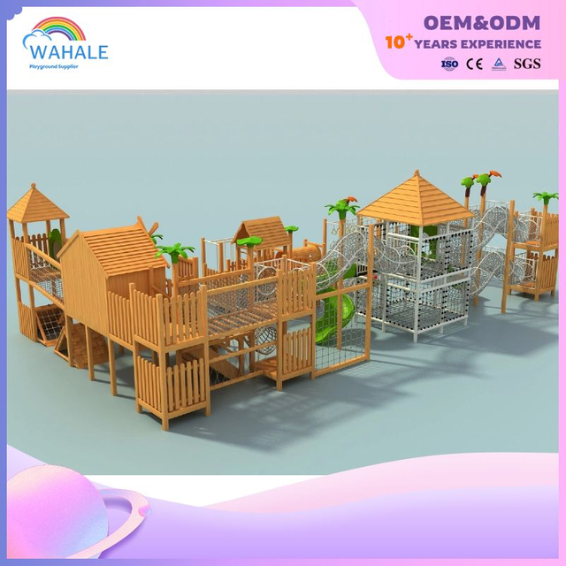 Children's Outdoor Wooden Climbing Online Game Park Customized Children's Outdoor Slide Playground Equipment