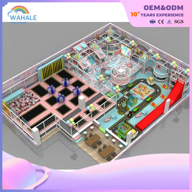 Indoor Playground Jump Park Commercial Trampoline Park Equipment with Roller Coaster, Foam Pit, Ninja Court, Ball Pool