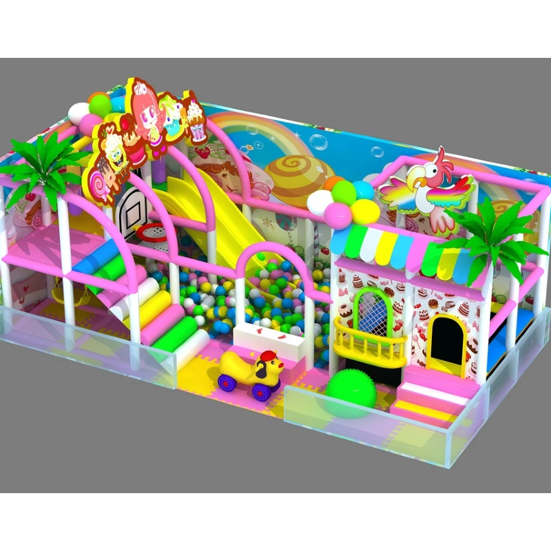 Children's indoor double plastic yellow slide