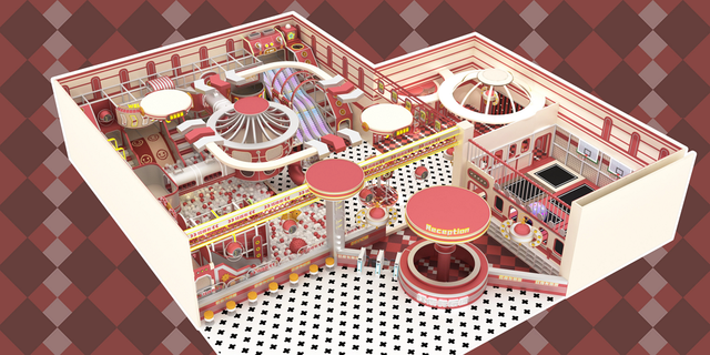 New 500-600-700-1000 Flat Indoor High-end Playground with Light Slide Supplier