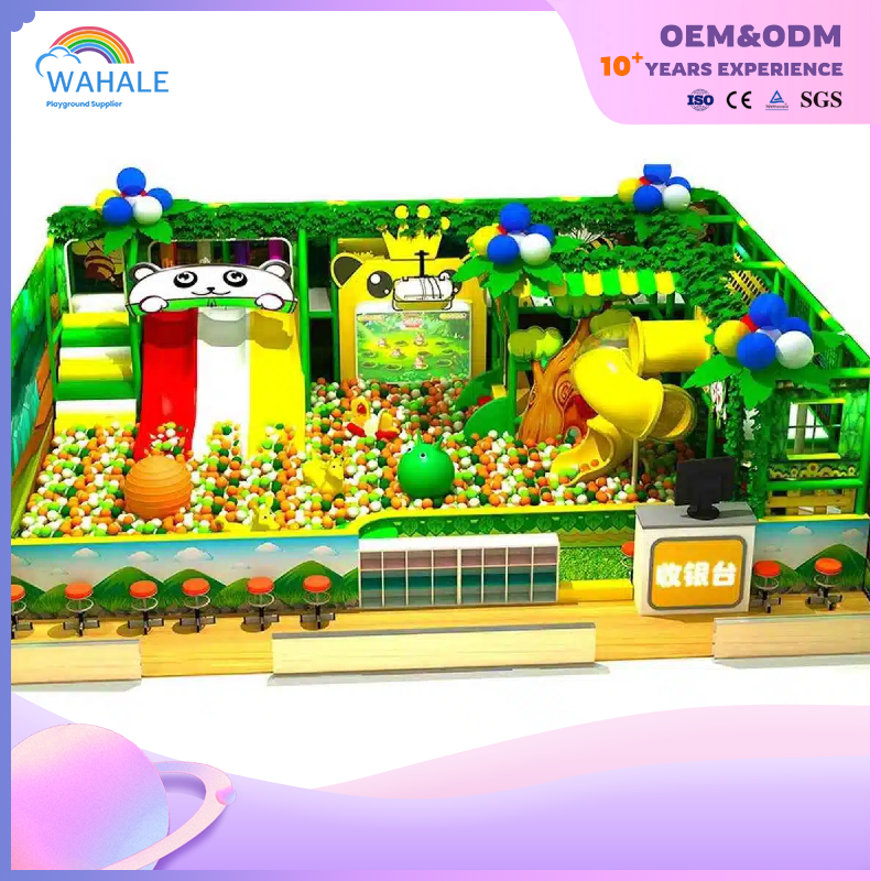 Kindergarten Indoor Forest Theme Customized Green Soft Installation Playground Equipment