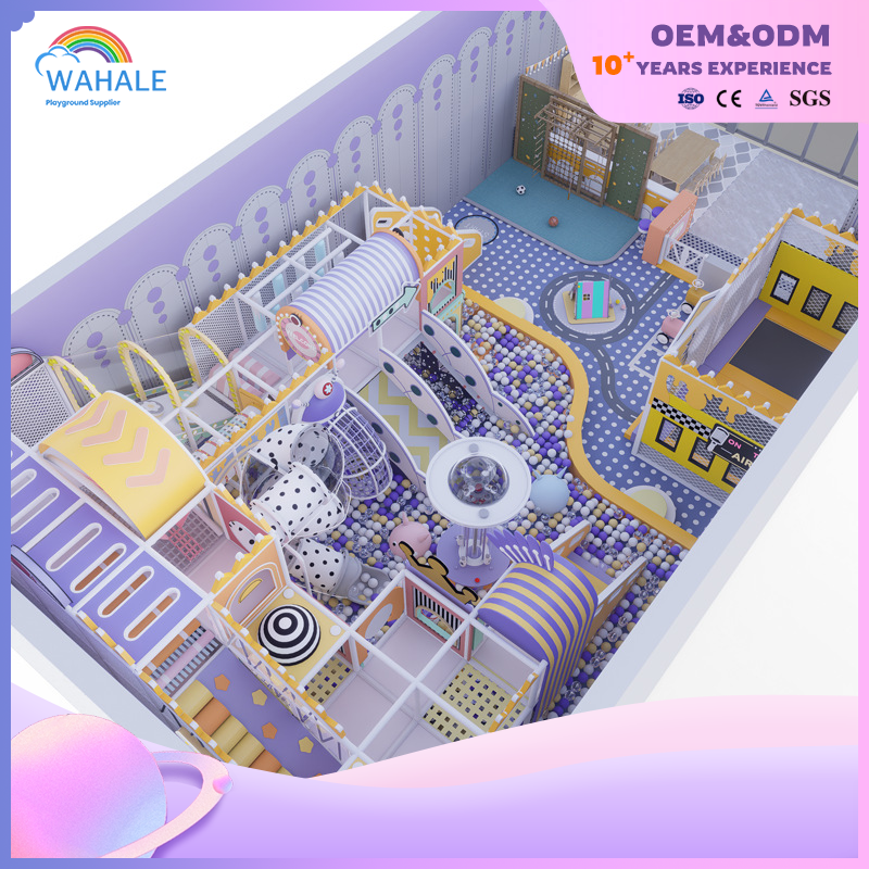 Kindergarten Interior Purple Soft Decoration Castle Theme Customized Playground Equipment Manufacturer