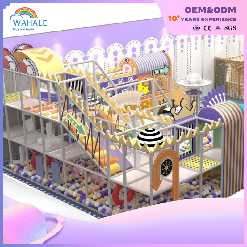 Kindergarten Interior Purple Soft Decoration Castle Theme Customized Playground Equipment Manufacturer