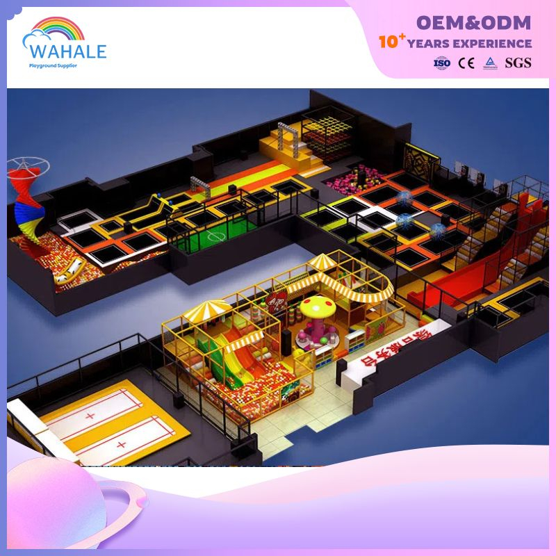 Color Custom Soft Children's Parkour Trampoline Park Interplanetary Theme Physical Training Playground Equipment