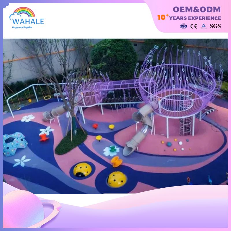 Community Outdoor Purple Customized Children's Fantasy Flower Modeling Playground Equipment Suppliers