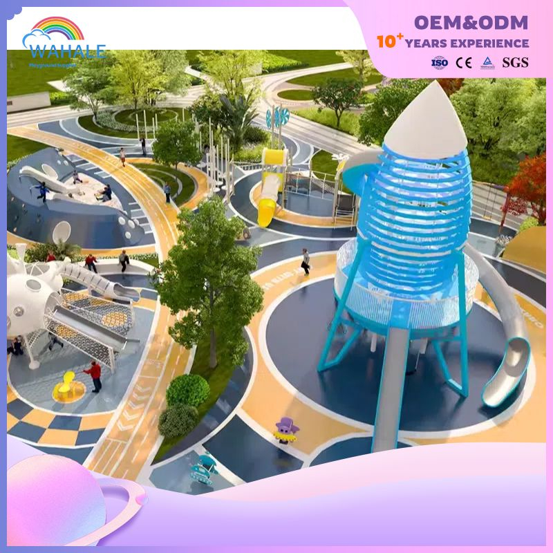 Space Theme Customized Outdoor Children's Sports Playground Scenic Area Outdoor Rocket Shape Park Equipment Factory