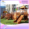 Residential Outdoor Wooden Children's Slide Park House Shape Play Area Equipment Supplier
