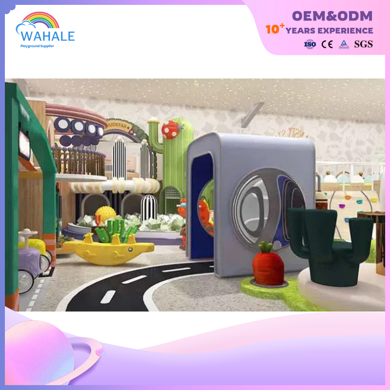 Shopping Mall Indoor Green Sun Plant Theme Customized Children's Soft Installation Playground Equipment