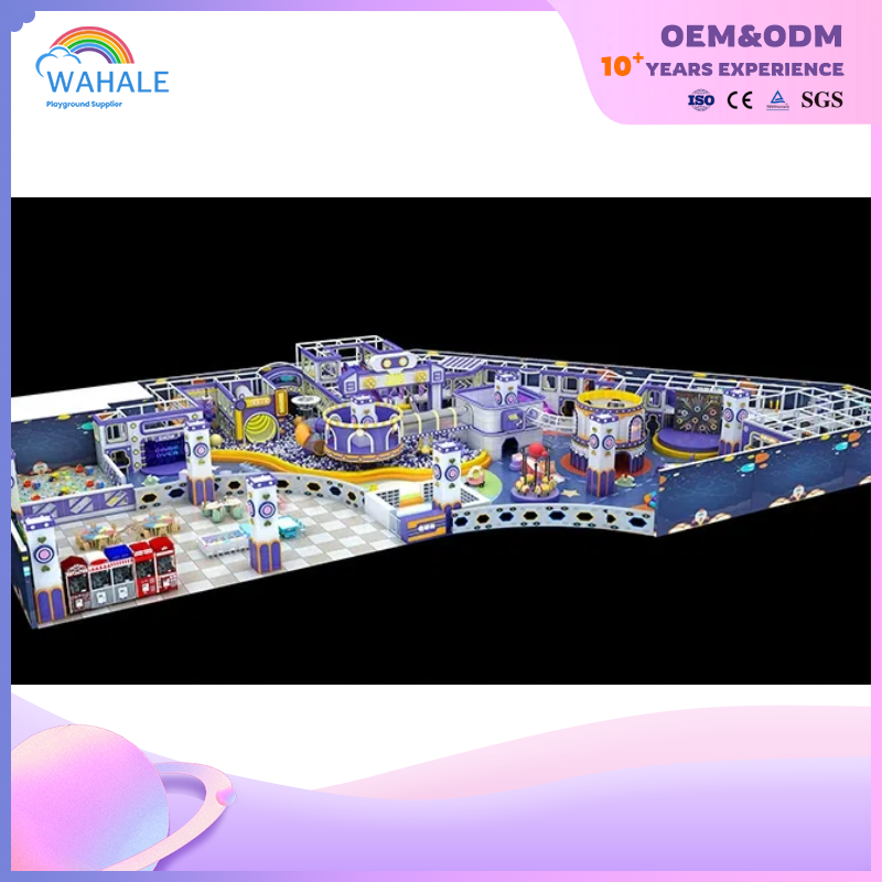 Sales Center Indoor Purple Soft Decoration Playground Customized Robot Theme Children's Park Facilities