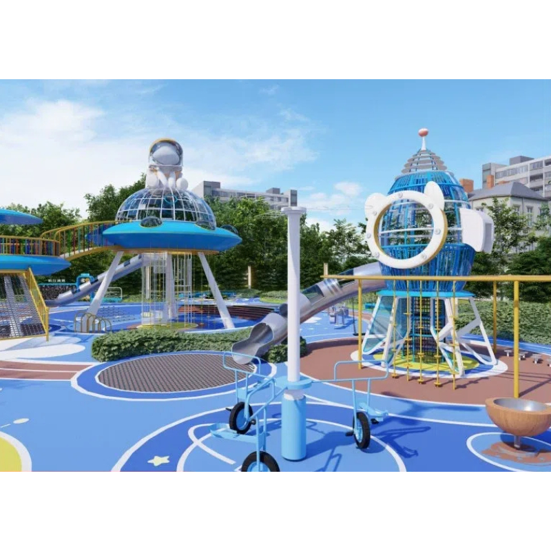 Blue rocket tower