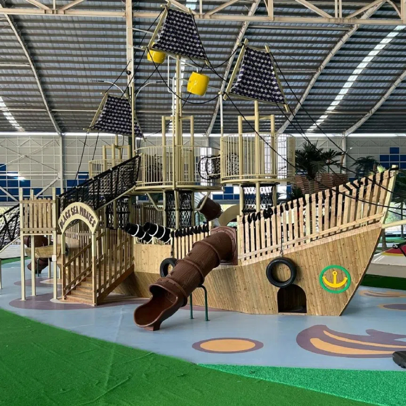 Plastic brown tree slide