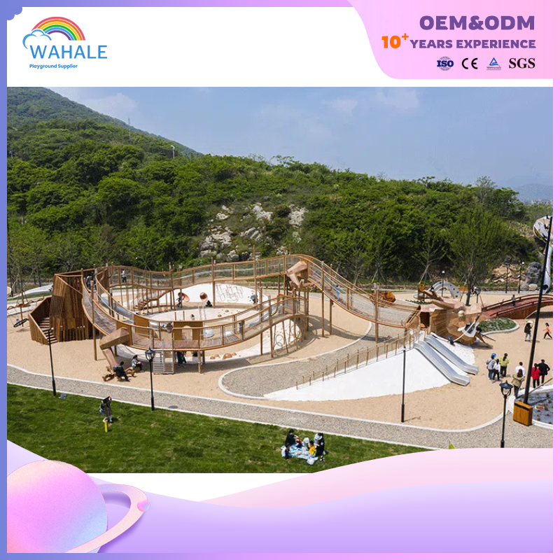 Park Outdoor Wooden Pirate Ship Model Climbing Through The Playground Equipment Dealer