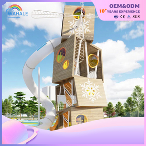 Park Outdoor Wooden Cartoon Tower Custom Children's Slide Playground Equipment Dealer