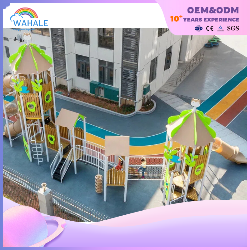 Sales Center Outdoor Forest Theme Customized Wooden Playground Children Escape Slide Park