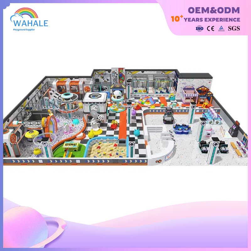 Mall Indoor Space Theme Customized Children's Soft White Playground Equipment Builder