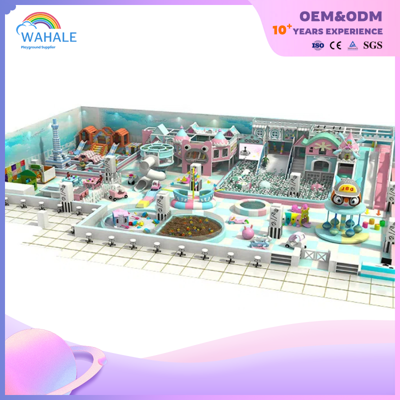 Kindergarten Indoor Blue Cartoon Theme Customized Soft Sports Playground Equipment Wholesale for Children
