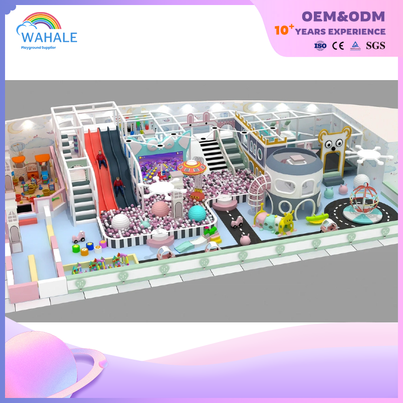 Kindergarten Indoor Blue Cartoon Theme Customized Soft Sports Playground Equipment Wholesale for Children