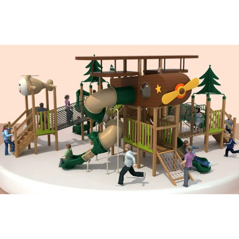 Wooden airplane shape game house