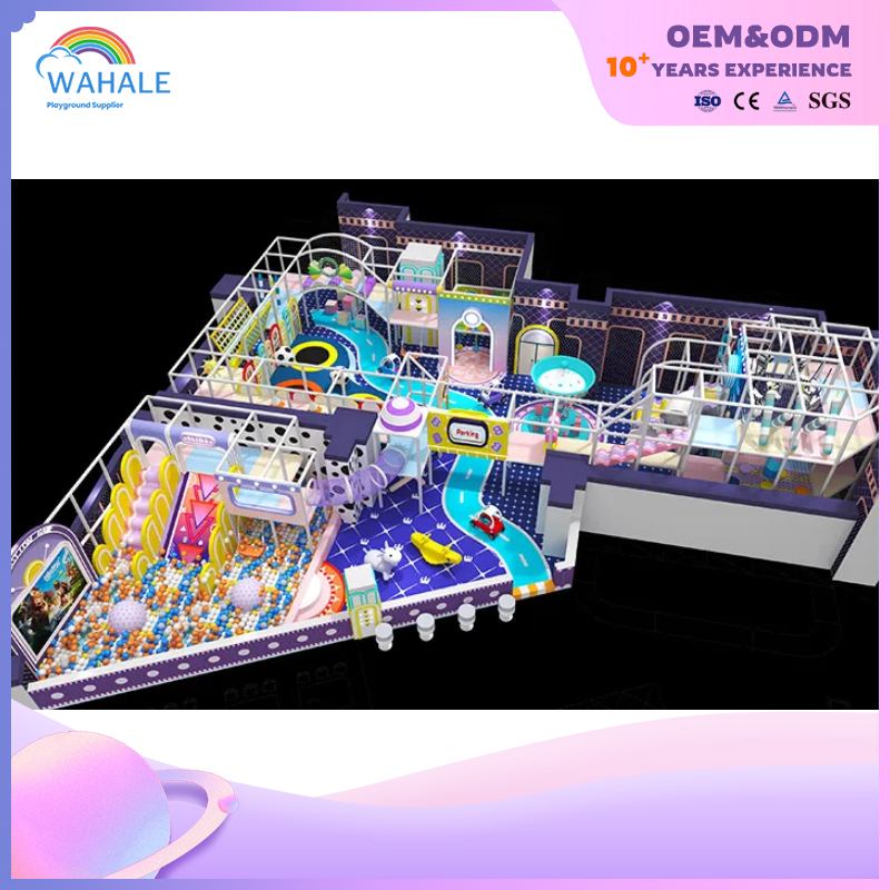 Sales Center Indoor Purple Soft Installation Video Game Theme Customized Children's Playground Equipment Dealer