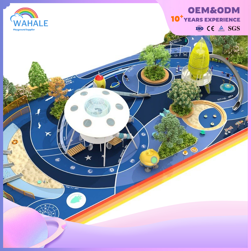 Blue Department Outdoor Spaceship Modeling Customized Children's Playground Equipment Supplier