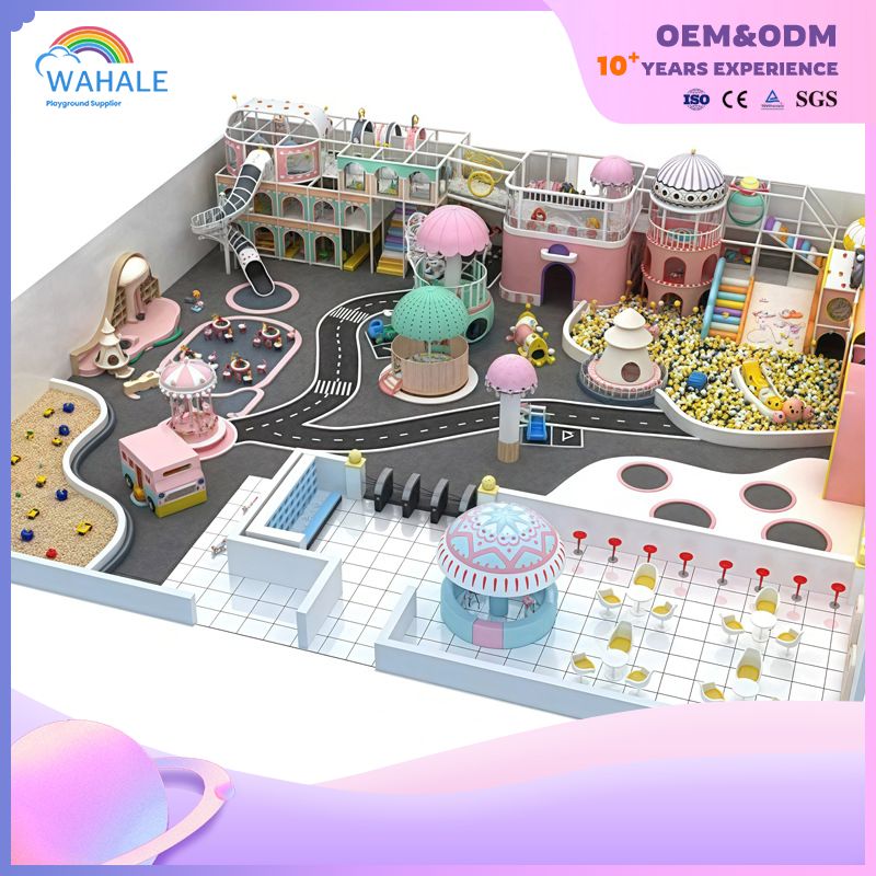 A 400-square-meter Indoor Macaron-colored Castle-shaped Customized Children's Maze Playground Equipment